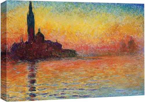 Vista 66 de wall26 Prado con álamos por Claude Monet - Arte moderno impresionista, arte en lienzo para el hogar, 12 x 18 pulgadas
