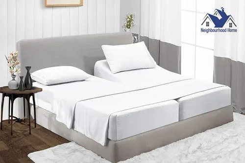 Vista 2 de Split California King - Juego de sábanas de algodón egipcio para cama ajustable de 22 pulgadas, bolsillo extra profundo, 1000 hilos, 100% algodón