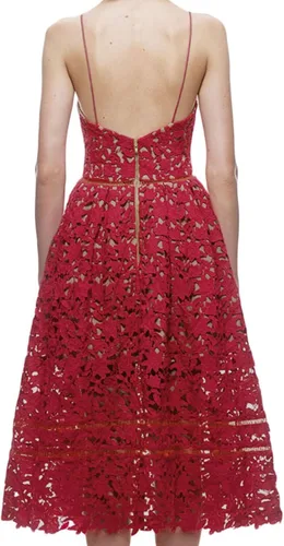 Vista 2 de AlvaQ vestido de encaje sin mangas con cuello en V sexy para mujer.