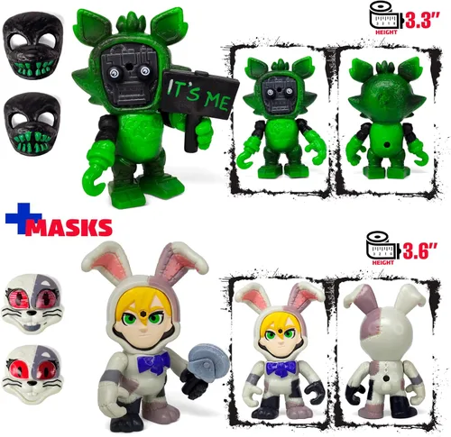 Vista 5 de Juego de 12 piezas inspiradas en el juego de cinco noches en Freddys Toys Colección de mini figuras con máscaras Figura de acción de FNAF