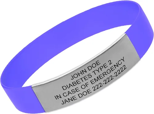 Vista 22 de Medical ID Bracelet Custom Engraved – Emergency Medical Alert Bracelet for Men & Women – Personalized Medical ID Bracelet Waterproof Silicone & Negro