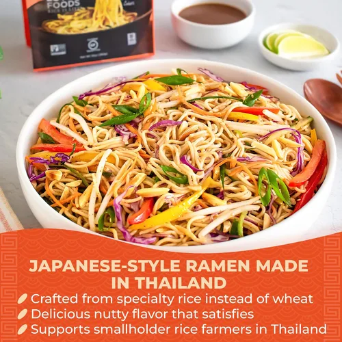 Vista 3 de Lotus Foods Ramen orgánico de mijo y arroz integral, fideos ramen sin gluten, fideos ramen de grano entero, ramen vegano orgánico, fideos de arroz