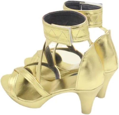 Vista 3 de COSGOGO Juego Genshin Impact Candace - Zapatos de cosplay para mujer, zapatos de tacón alto de anime para Halloween