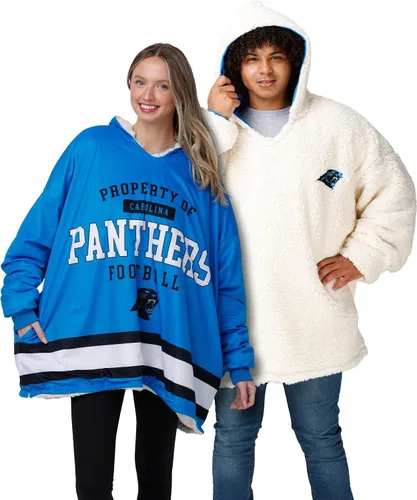 Vista 12 de FOCO Nfl Team Logo Reversible Oversized Sherpa Hoodie Sweatshirt Hoodeez