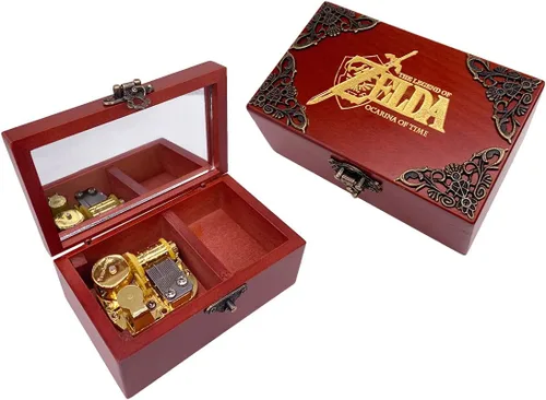 Vista 19 de Youtang You are My Sunshine - Caja de música de joyería con espejo, caja musical de madera grabada con láser, caja de música a cuerda, regalo