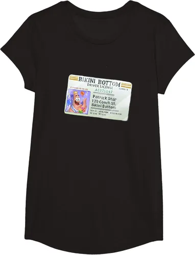 Vista 5 de SpongeBob SquarePants Camiseta con logotipo de Patrick Star Driver License King, Negro