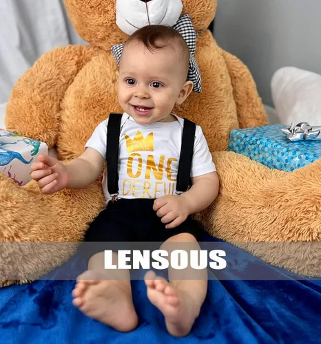 Vista 4 de LENSOUS Conjunto de mameluco divertido para el primer cumpleaños de un año para niño