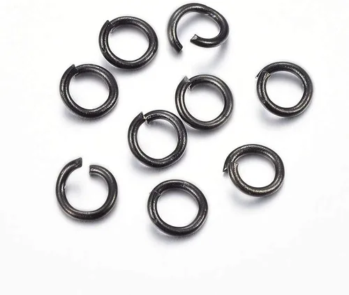 Vista 5 de HDSupplies 100 piezas - 4mm de argollas de acero inoxidable 304 de tono negro - Calibre 22 (espesor de 0.6mm)