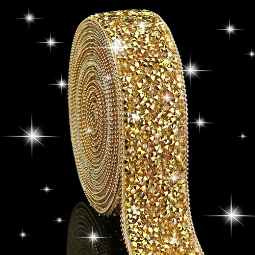 Vista 38 de Dowarm Cinta autoadhesiva de diamantes de imitación plateados, tiras brillantes para manualidades, decoración de bodas, 0.4 pulgadas de ancho