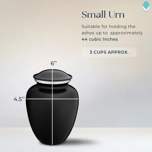 Vista 3 de Geturns Abraza pequeñas urnas de cremación de rosas personalizadas para cenizas humanas, urna funeraria negra para mujeres y hombres, 44 libras