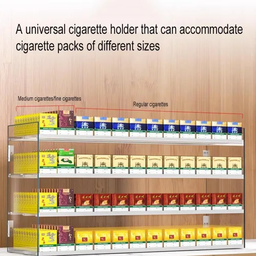Vista 6 de zktoermn Estantes de exhibición de tienda, empujadores de cigarrillos automáticos, soporte de exhibición de cigarrillos montado en la pared, caja