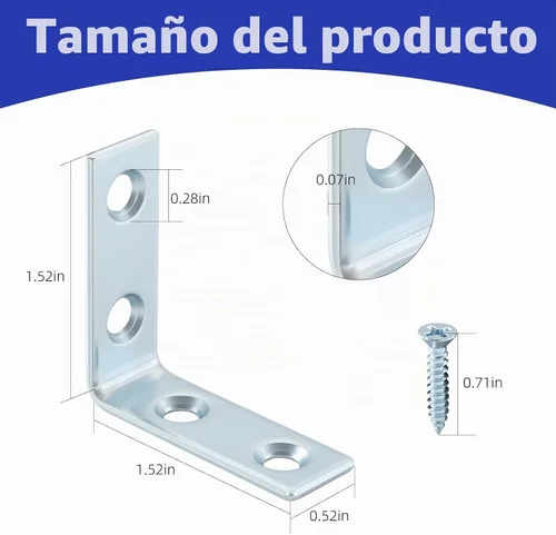 Vista 2 de HOME MASTER HARDWARE Soportes de 1.5 pulgadas en L, paquete de 40 soportes zinc