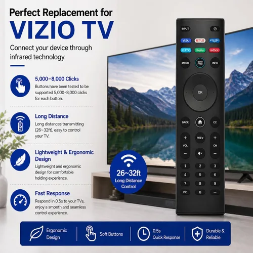 Vista 4 de Reemplazo universal de control remoto VIZIO - D, M, P, V Series LED LCD HD 4K UHD HDR Smart TV