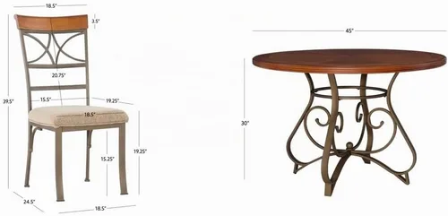 Vista 2 de Powell Hamilton Dining - Juego de 5 piezas, color cereza mediana