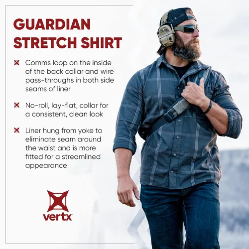 Vista 4 de Vertx Men's Guardian, Long Sleeve Stretch with Pockets, Concealed Carry Outdoor Work Shirts, Tactical Operations Gear