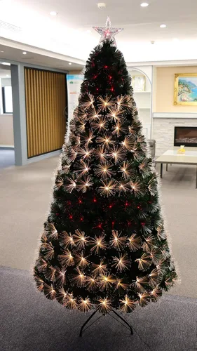 Vista 8 de Árbol de Navidad de fibra óptica LED de 7 colores con cambio de color, preiluminado (4 pies)