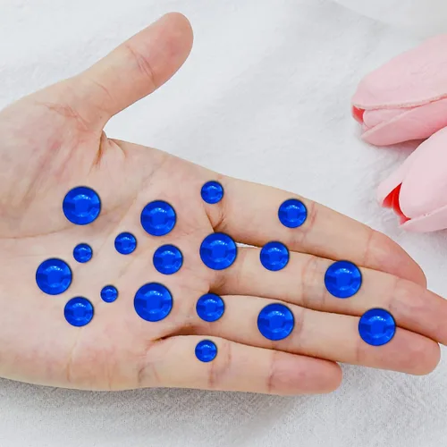 Vista 3 de 3090 calcomanías de diamantes de imitación, autoadhesivas, color azul oscuro, gemas para la cara, calcomanías de perlas de 3/4/5/0.236 in, gemas
