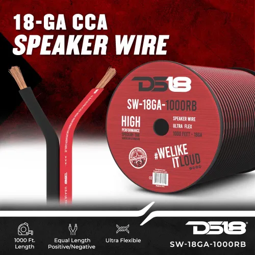 Vista 2 de DS18 DS-SW-18GA-1000RB Cable de altavoz de calibre 18 de 1000 pies