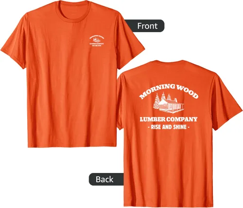 Vista 32 de Morning Wood Lumber Company - Camiseta con estampado de espalda delantera, Negro, S