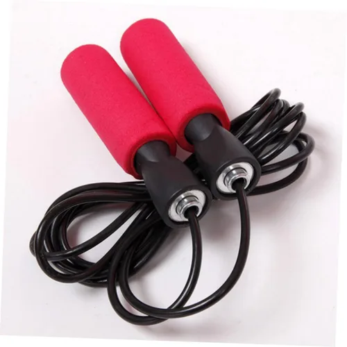 Vista 2 de 2 cuerdas de saltar con rodamientos de bolas con asas ergonómicas antideslizantes, cable de PVC para resistencia a los arañazos y flexibilidad