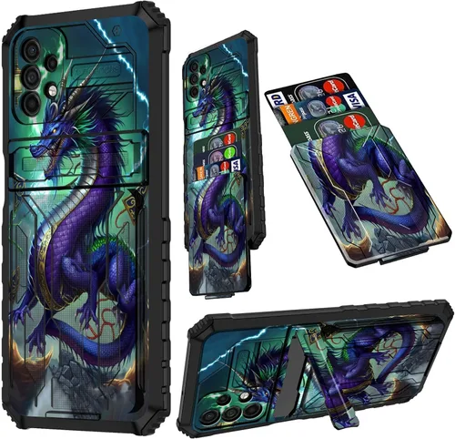Vista 93 de Funda para Samsung A13 5G, Galaxy A13 5G con tarjetero desmontable atril resistente a prueba de golpes funda protectora para Samsung Galaxy A13 Gato