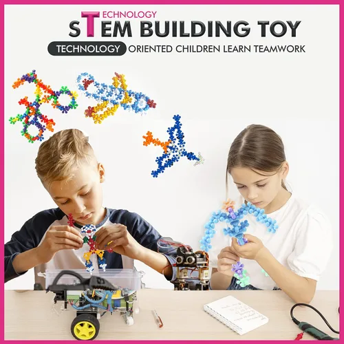Vista 6 de Curious 2 Learn Bloques de construcción de 300 unidades – Juguetes STEM para la creatividad – Regalo de cumpleaños para niños de 4 años – Juego