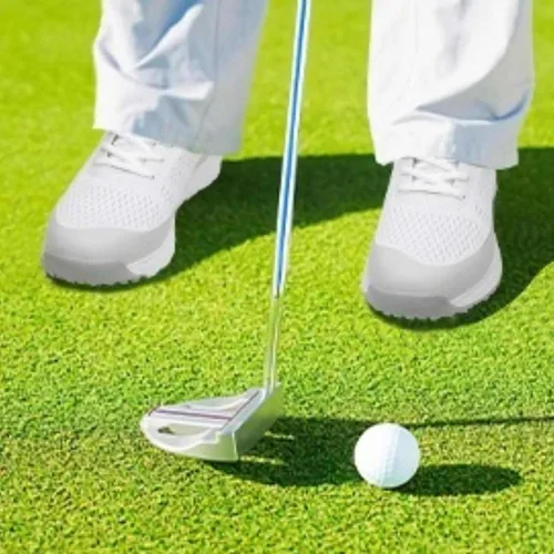 Vista 5 de KESCOO Zapatos de golf impermeables para hombre, calzado de golf profesional sin pinchos, ligero y cómodo al aire libre, zapatillas de entrenamiento