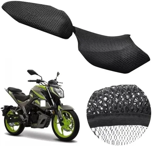 Vista 2 de Funda protectora de motocicleta de malla negra para asiento de motocicleta ITALIKA 250z 2019-2024, accesorios de cojín