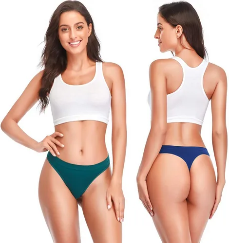 Vista 5 de Women Womens Low Underwear Thongs Thong Breathable Panties 6 Pack