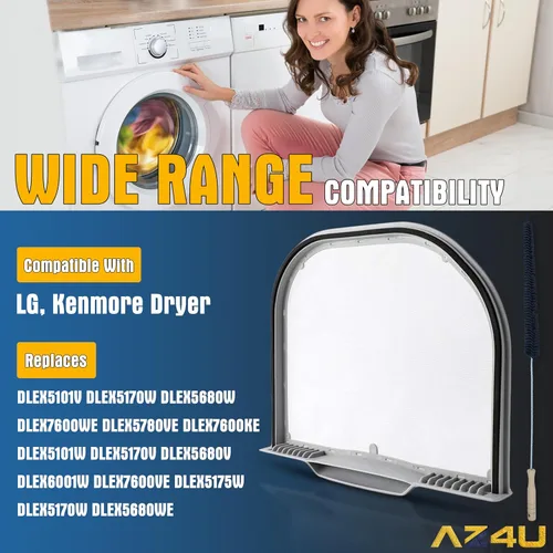 Vista 4 de Trampa de pantalla de filtro de pelusa para secadora que reemplaza para LG DLEX5101V DLEX5170W DLEX5680W DLEX7600WE DLEX5780VE DLEX7600KE DLEX5101W