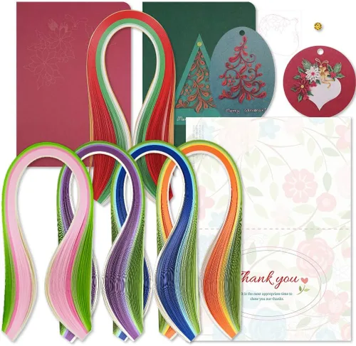 Vista 4 de JUYA Kit de fabricación de tarjetas de felicitación Quilling Mega Pack 10 Kits diferentes