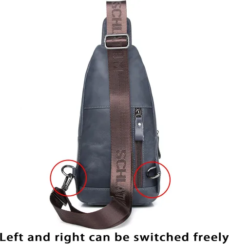 Vista 36 de LUKZIJAES Bolso bandolera de cuero genuino para hombre