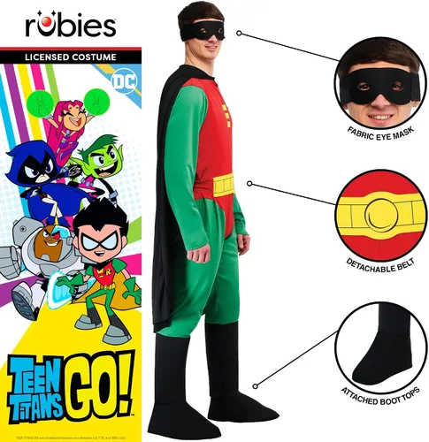 Vista 3 de Rubie's - Disfraz clásico de Robin de lujo - Batman.