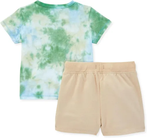Vista 2 de Burt's Bees Baby Conjunto de camisa y pantalón para bebé, conjunto de traje superior e inferior, 100% algodón orgánico, Explorer Tie Dye