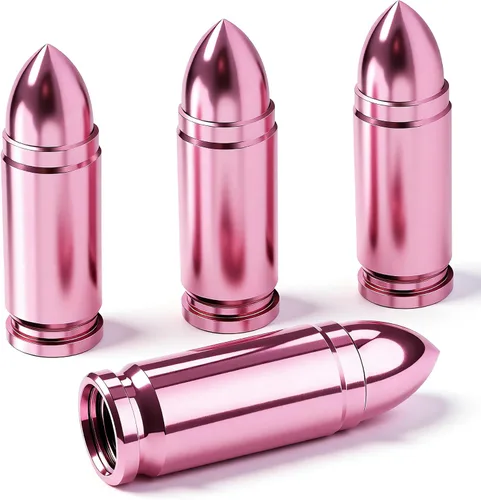 Vista 16 de 4 piezas tapas de válvula de neumático estilo bala, resistentes a la corrosión, cubiertas universales de válvula de neumático de aleación