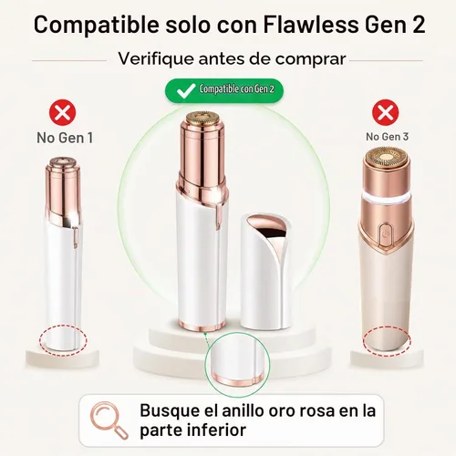 Vista 2 de Cabezales de repuesto para Flawless Generation 2, compatibles con el removedor de vello facial impecable Finishing Touch para mujeres, cuchillas