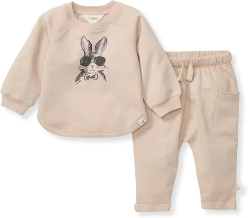 Vista 11 de Burt's Bees Baby Boys Organic Cotton Sweatshirt & Jogger Set, Outfit Bundle Fútbol de lavado ácido