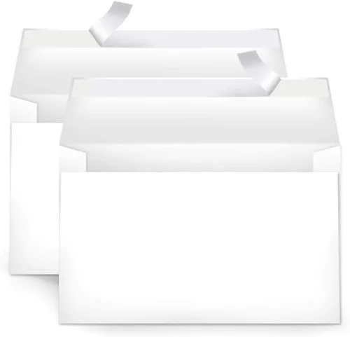 Vista 10 de Amazon Basics Sobres de invitación en blanco A9 con cierre de despegar y sellar, 5-3/4 x 8-3/4 pulgadas, color blanco, paquete de 100