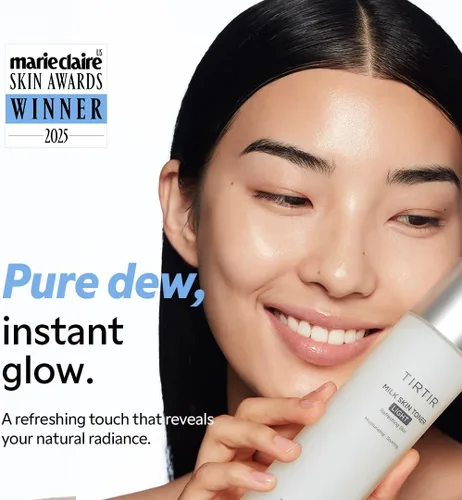 Vista 2 de TIRTIR Milk Skin Toner Light Hidratación instantánea con 4% de niacinamida, minimizador de poros, tóner vegano para piel propensa al acné
