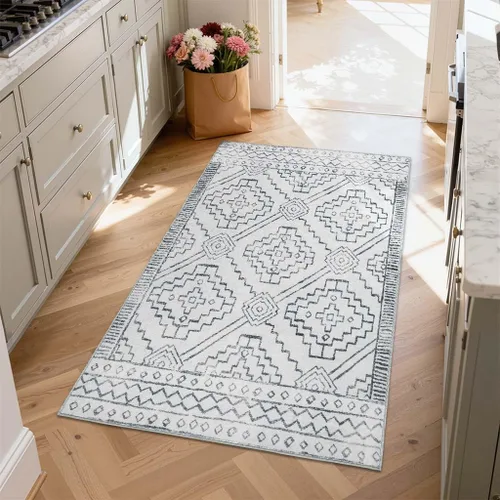 Vista 320 de jinchan Alfombra marroquí de pasillo 2x6 - Alfombra de pasillo lavable a máquina para cocina, alfombra moderna geométrica suave de pelo bajo