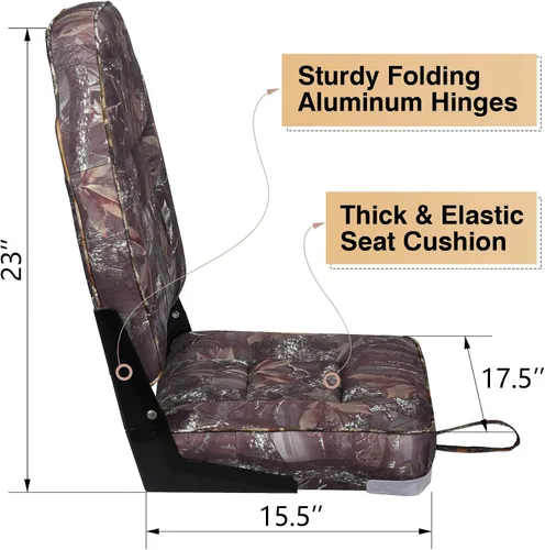 Vista 3 de Leader Accessories Un par de asientos plegables Elite para barco de pesca con respaldo bajo/alto (2 asientos)