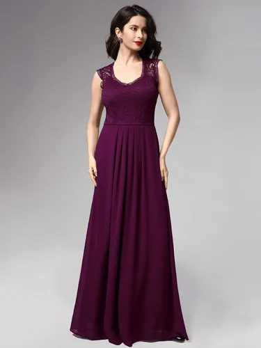 Vista 4 de Miusol - Vestido de mujer casual con cuello en V sin mangas estilo vintage para boda maxi vestido