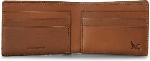 Vista 4 de Eddie Bauer Men's Rugged Leather Bifold Wallet Money Clip RFID Protection ID Window Genuine Leather EDC