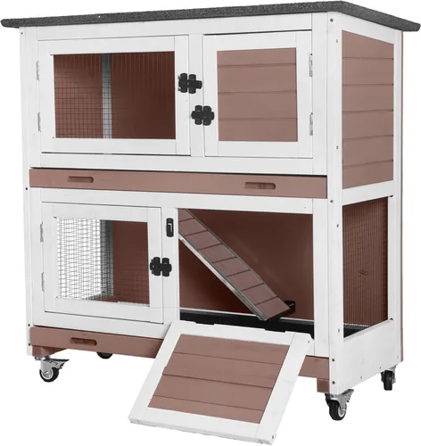 Vista 10 de GUTINNEEN Jaula para Mascotas de Conejo Correr Extensión Interior Pequeño Corral para Animales (Solo Corral)