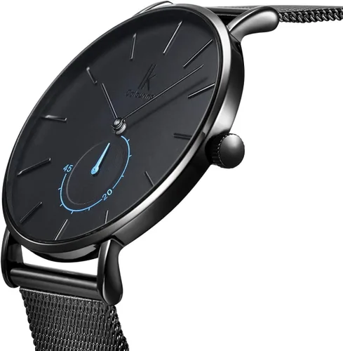 Vista 3 de FORSINING Reloj de moda para hombre minimalista impermeable delgado casual de cuarzo reloj de pulsera de acero inoxidable