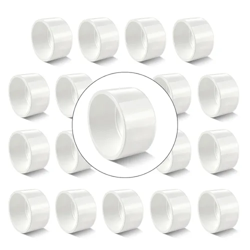 Vista 10 de Tapón de PVC blanco de 1-1/2 pulgadas para extremo de tubería, 10 piezas de conector de adaptador de rosca de PVC para tubería, conector de tapón