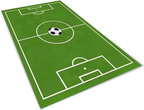 Vista 16 de Alfombra de fútbol para niños, alfombra de fútbol con parte trasera de goma antideslizante para dormitorio de niños, sala de juegos, sala de estar