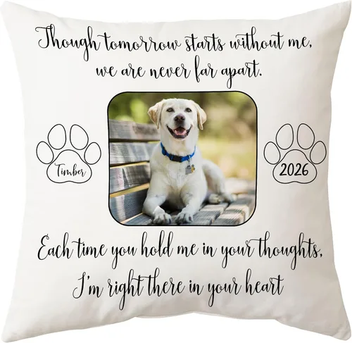 Vista 29 de Hyturtle Almohada personalizada conmemorativa de condolencia con inserción - 12"x12" impresa por ambas caras con nombre personalizado y foto
