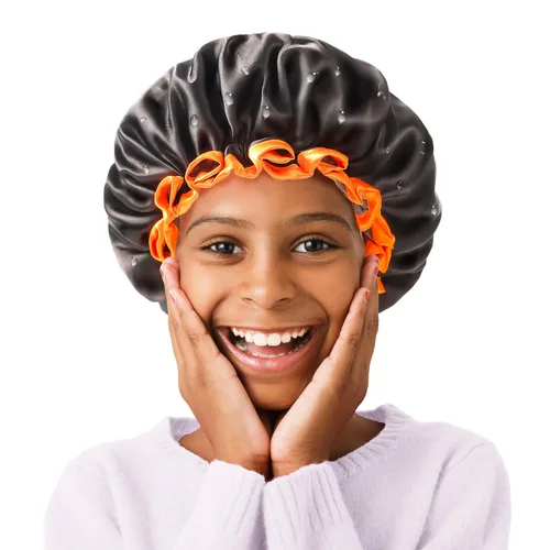 Vista 12 de Gorro de ducha negro extra grande para mujeres y hombres con cabello grueso, largo y trenzas, reutilizable, impermeable, de doble capa XL, gorros
