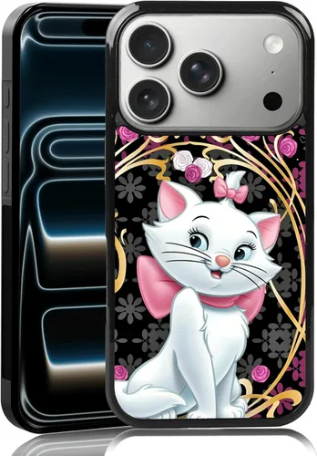 Vista 77 de Elegante funda de teléfono con diseño de gato Marie compatible con iPhone 11, funda de encaje dorado para iPhone, a prueba de golpes, rosa fucsia